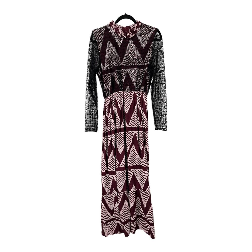 Busayo dress Folaji Earthy mesh lace midi size Large L - Picture 2 of 8